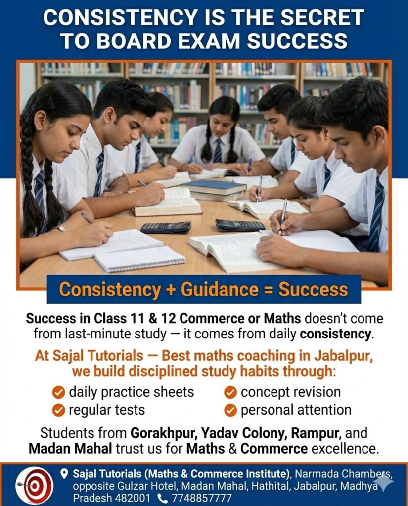 Students from Sadar, Garha, Gorakhpur, Yadav Colony, Rampur, and Madan Mahal trust us for Maths & Commerce excellence.